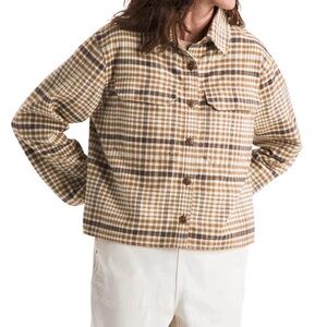 The North Face Women’s Plaid Flannel Shirt Jacket Utility Brown Button Front Lrg